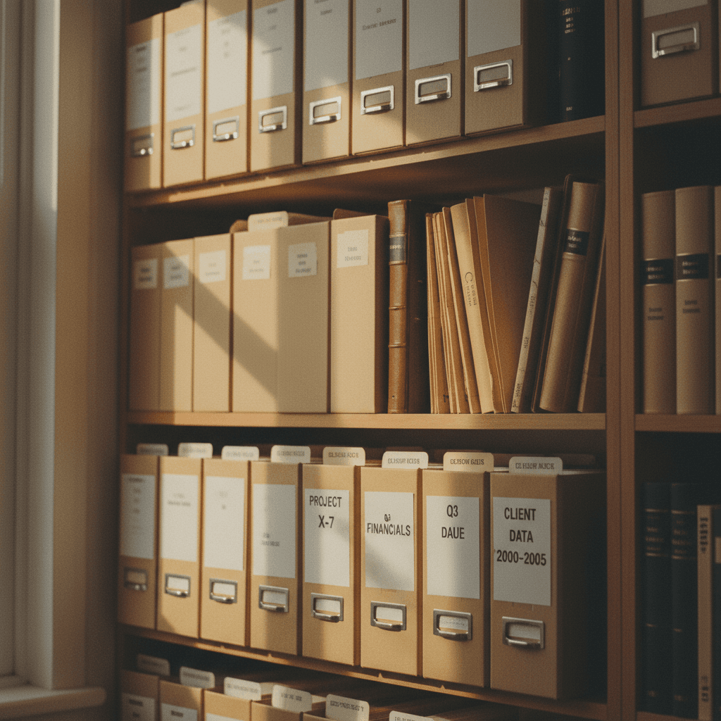 Organized business files and records system